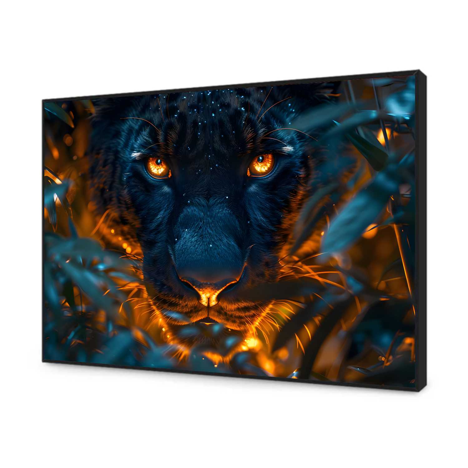 Quadro Decorativo Pantera Negra Flamejante 